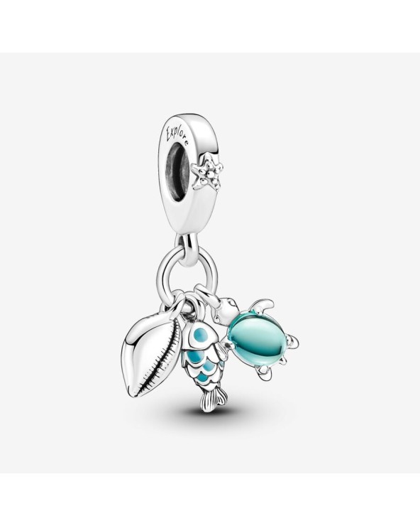 Pandora Fish, Sea Turtle & Conch Triple Dangle Charm- 791697C01