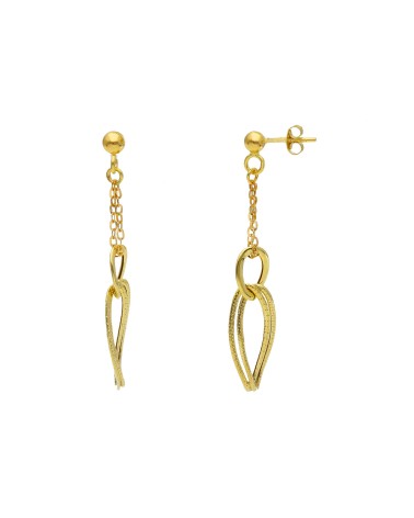 Armando Poggi Gold Wave and chain Earrings- APS150427