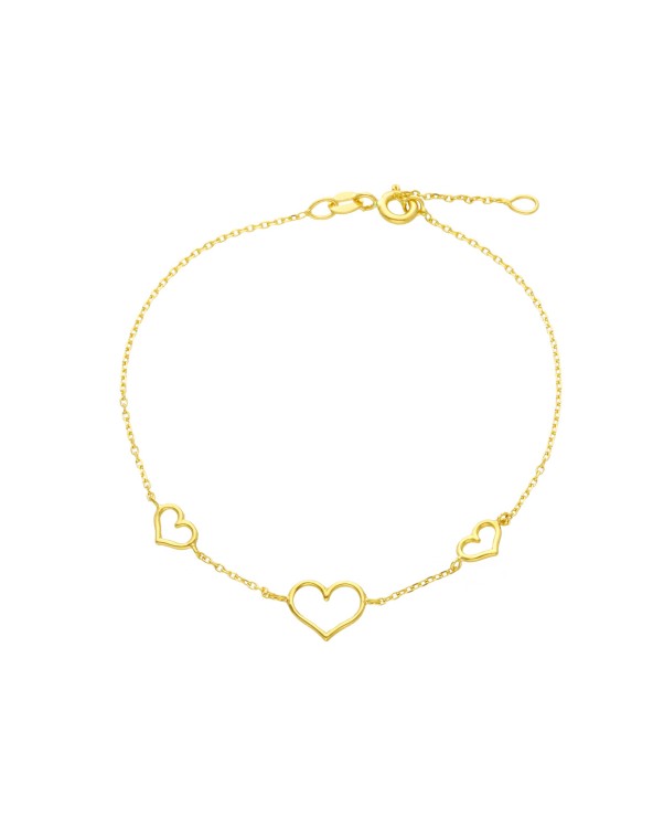 Armando Poggi Gold 3 Hearts Bracelet- APS179118