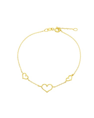 Armando Poggi Gold 3 Hearts Bracelet- APS179118