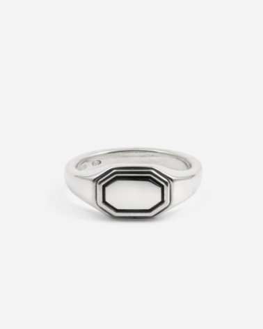 Nove25 copy of Silver ouroboros ring- NVN25ANE00557