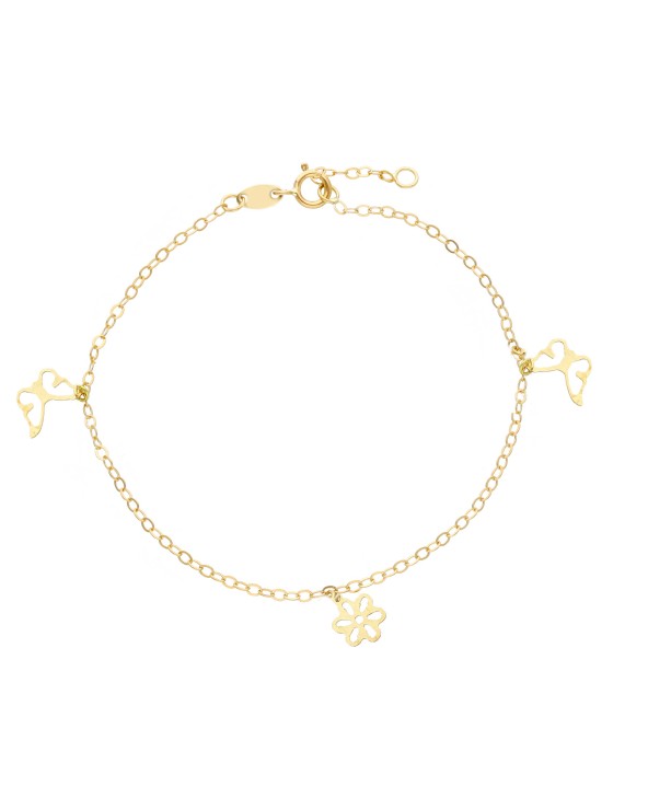 Armando Poggi Gold Flower and Butterfly Bracelet- APS266303