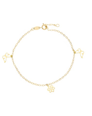 Armando Poggi Gold Flower and Butterfly Bracelet- APS266303