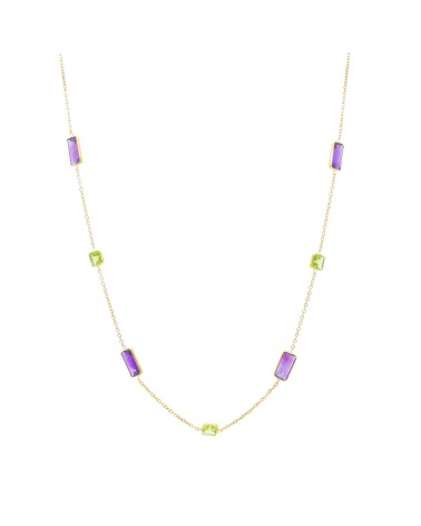 Armando Poggi Gold Amethyst and peridot Necklace- APS276751