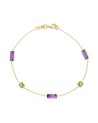 Armando Poggi Gold Amethyst and peridot Bracelet- APS276753