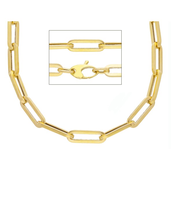 Armando Poggi Gold Medium Paperclip Necklace- APSVCA060GG45