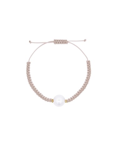 Rue des Mille Beige bracelet pearl large central- RUBR-019 M4B