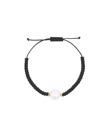 Rue des Mille Black central big pearl bracelet- RUBR-019 M4N AU