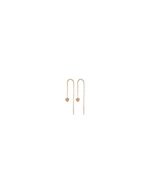 Rue des Mille Heart pendant chain earrings- RUOR-002 CAT CUO