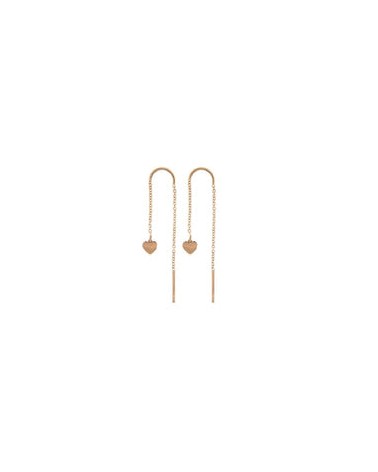 Rue des Mille Heart pendant chain earrings- RUOR-002 CAT CUO