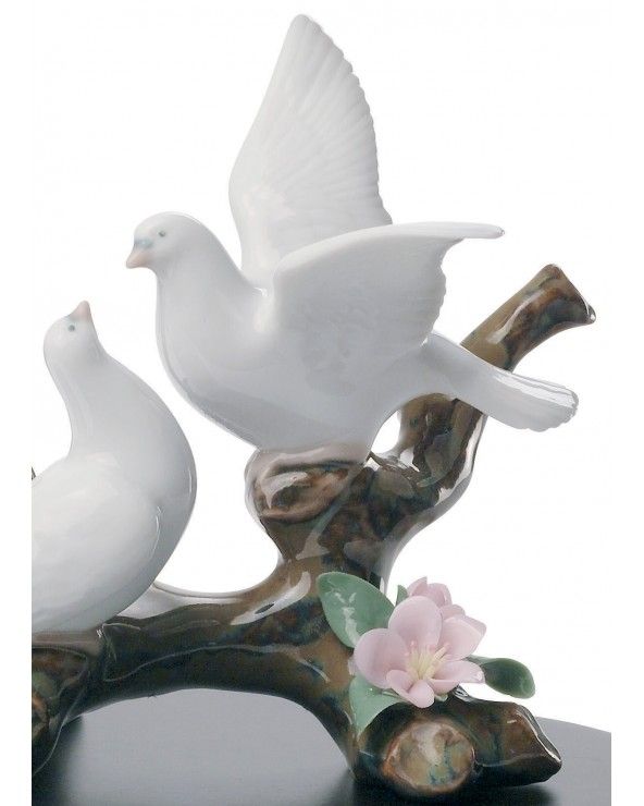 Doves on A Cherry Tree Figurine