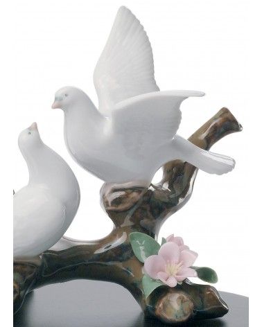 Doves on A Cherry Tree Figurine