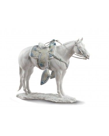 Lladrò Scultura quarter horse bianco