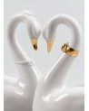 Endless Love Swans Figurine. Golden Luster