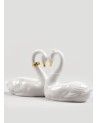 Endless Love Swans Figurine. Golden Luster