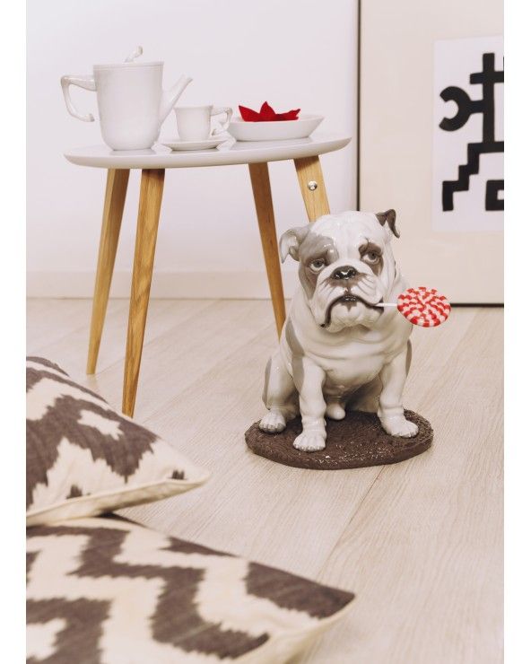 Bulldog with Lollipop Dog Figurine