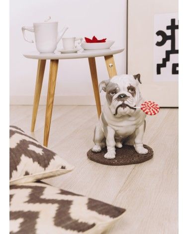 Lladrò Figurina cane bulldog con leccalecca