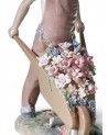 Wheelbarrow with Flowers Boy Figurine