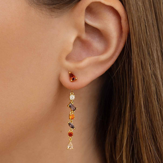 Charmi Autunno Orecchino Pendente Argento Dorato
