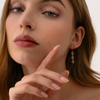 Charmi Lavanda Orecchini Pendente Argento Dorato