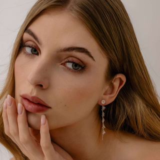 Charmi Peonia Orecchini Pendenti Placcato Argento