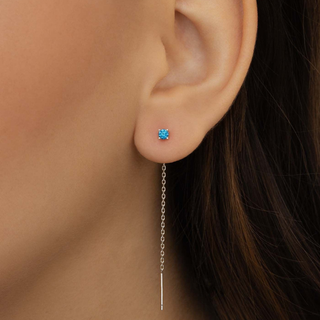 Lovli Luce Orecchino Saliscendi Argento -Azzurro