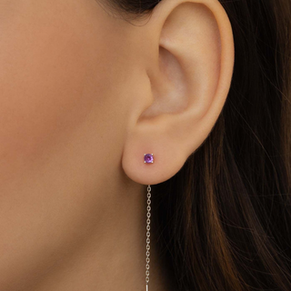 Lovli Luce Orecchino Saliscendi Argento -Fucsia