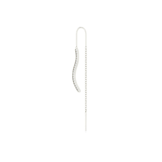 Wavy Pendant Earring Silver