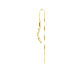 Pendulum Wavy Gold Plated Silver Earring