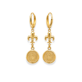 Orecchini Monachella Fiorino Giglio - Oro 18 kt