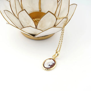 Classic Golden Face Cameo Pendant
