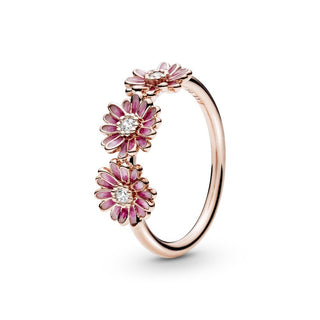 Pandora Anello con tre margherite rosa