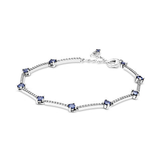 Pandora Bracciale barre scintillanti blu con pavé