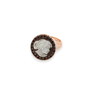 Anello Cameo Volto Oro Rosa