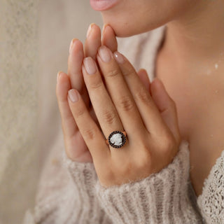 Anello Cameo Volto Oro Rosa