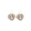 Gold-Plated Cameo Cherub Moon Earrings