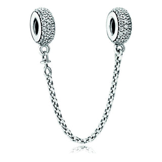 Pandora Silver safety chain with clear