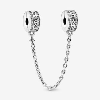 Pandora PANDORA logo silver safety cha