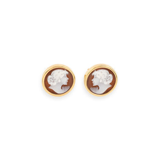 Orecchini Cameo Volto Dorati Moderni