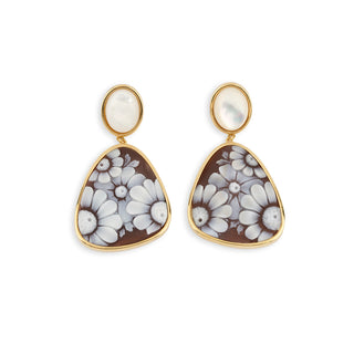 Orecchini Cameo Margherite Dorati