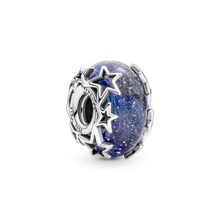 Pandora Charm Vetro di Murano Blu con Stelle