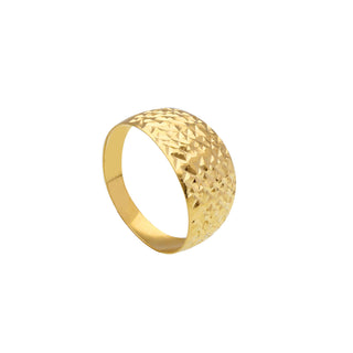 Anello Martellato Oro Giallo