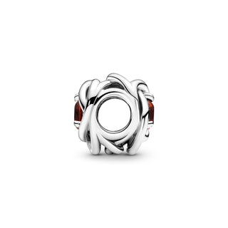 Pandora Charm Cerchio Eterno Rosso Scuro