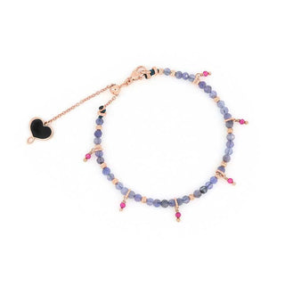 Bracciale Azzurro con Tanzanite e Rubellite