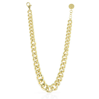 Polished Bronze Graduated Curb Chain Necklace