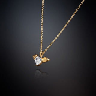 Cupido Pendente Oro Giallo/Bianco Zirconia cubica con ali