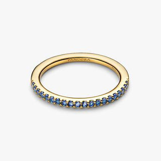 Blue Thin Pavé Band Ring