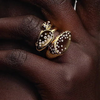 Large Seal Ring with Luminous Stones