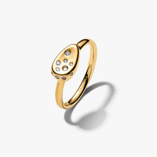 Small Seal Ring with Luminous Stones