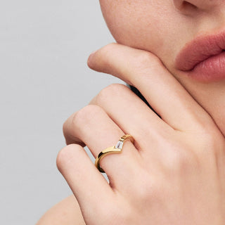 Anello Tiara con Placcatura in Oro 14k e Zirconia Cubica Trasparente